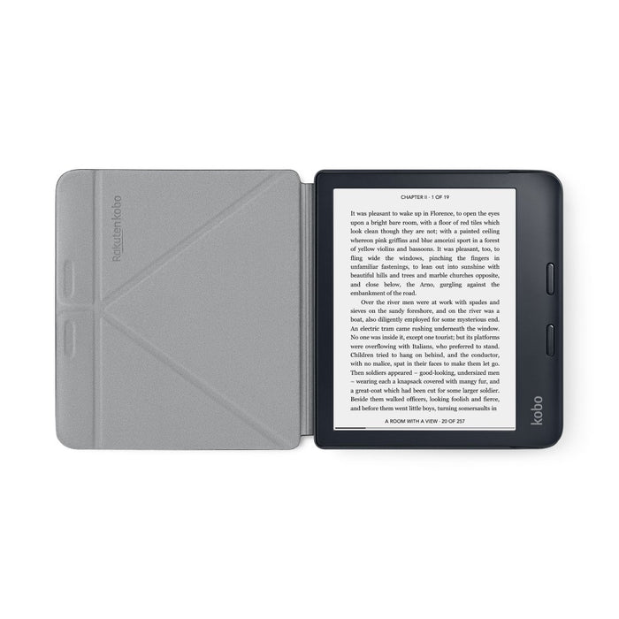 Kobo Libra 2 inside an opened Kobo Libra 2 SleepCover.